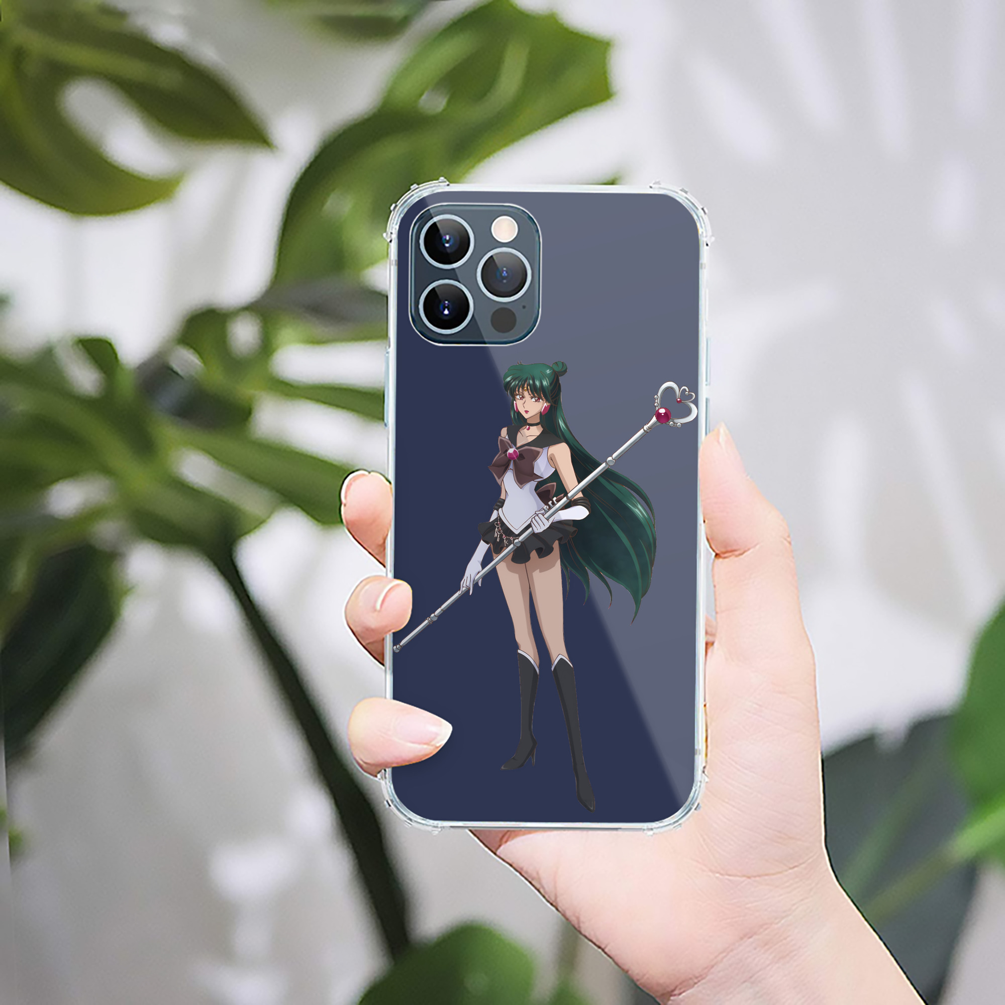 （画像用） 美少女戦士セーラームーン 冥王せつな Sailor Moon Meiou Setsuna 【iPhone 12シリーズ対応】透明スマホケース（クリアソフトケース）